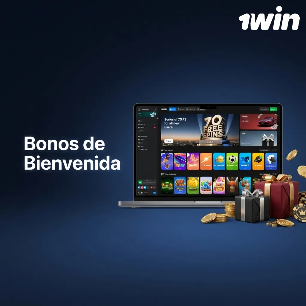 Welcome bonus package showing four deposit tiers with percentages, free spins, and Chilean peso amounts up to 1,920,000 CLP