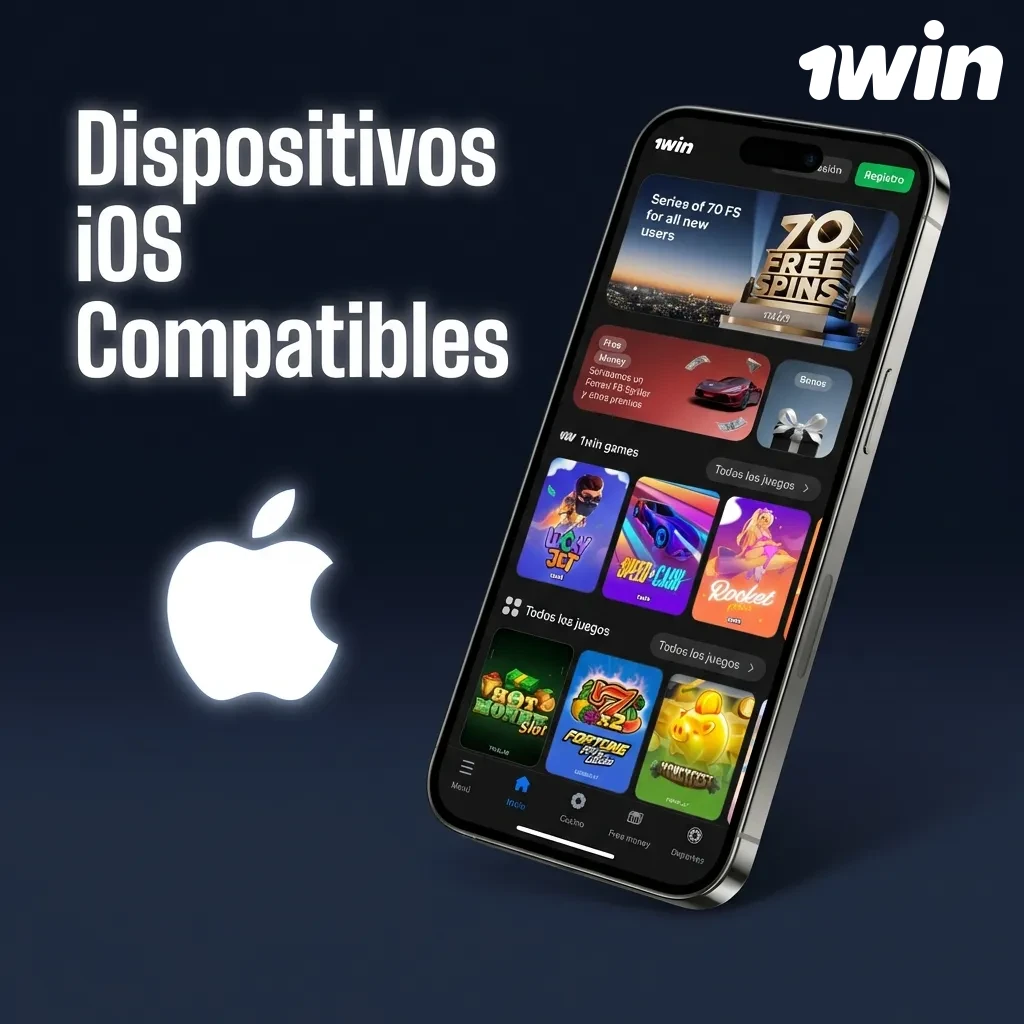 Lista de modelos iPhone, iPad y iPod compatibles con la plataforma móvil 1win, desde iPhone 8 hasta iPhone 14.