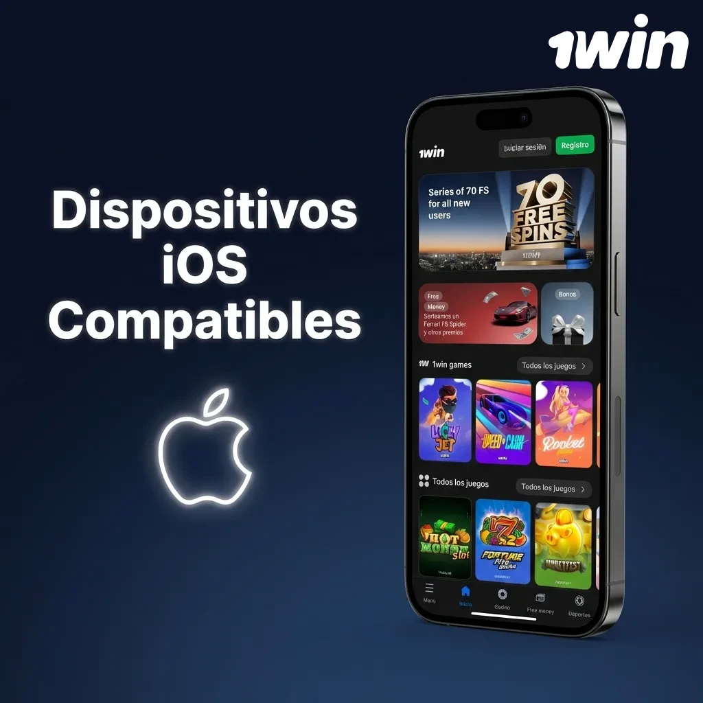 Lista de modelos iPhone y iPad compatibles con la aplicación 1win, desde iPhone 8 hasta iPhone 14 y iPads recientes