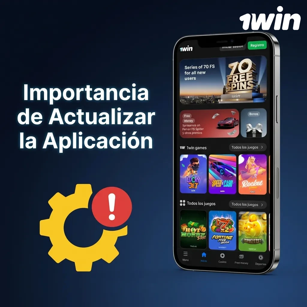 Pantalla de smartphone mostrando notificación de actualización de aplicación de apuestas con ícono de seguridad