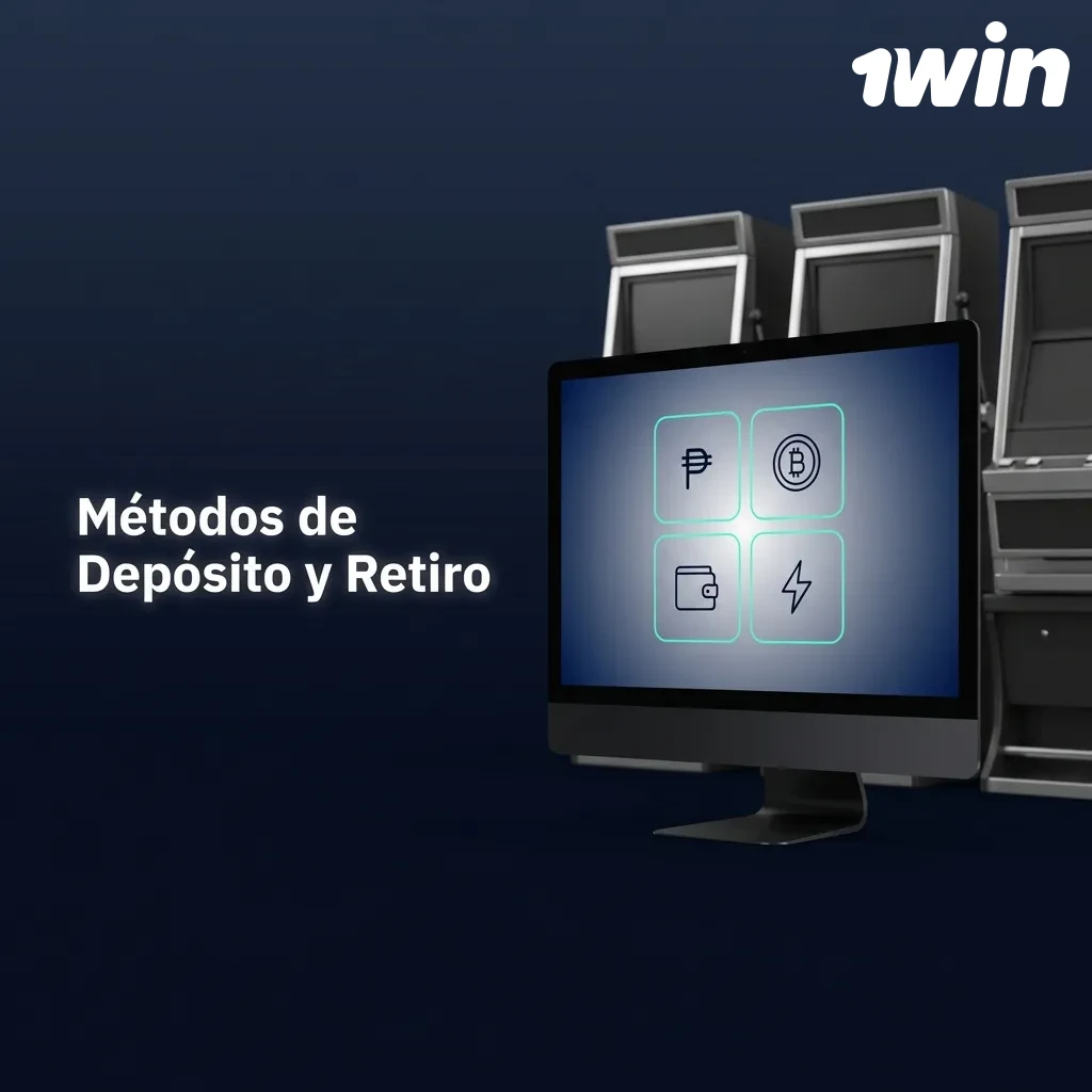 Tabla de métodos de pago disponibles en 1win Chile incluyendo tarjetas, e-wallets y transferencias bancarias