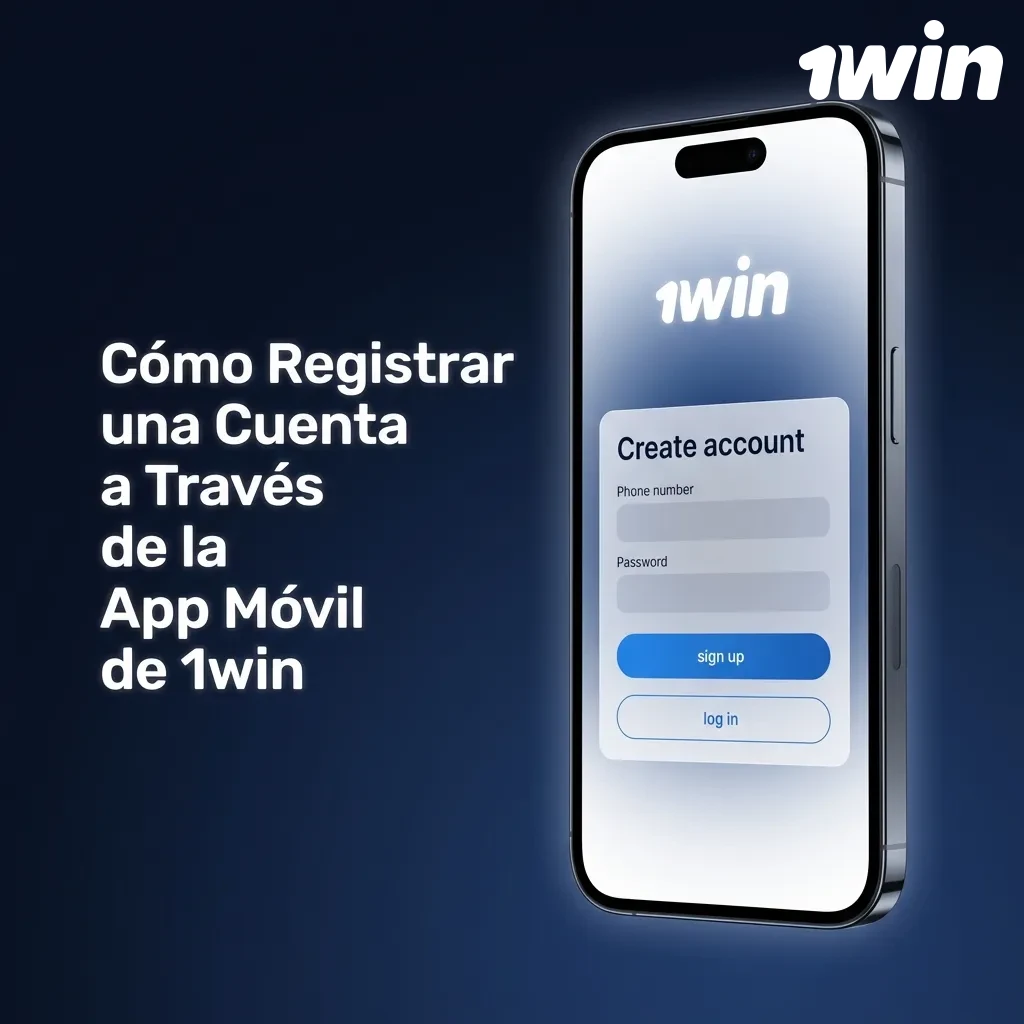 Tutorial mostrando el proceso de registro paso a paso en la aplicación móvil 1win para usuarios chilenos