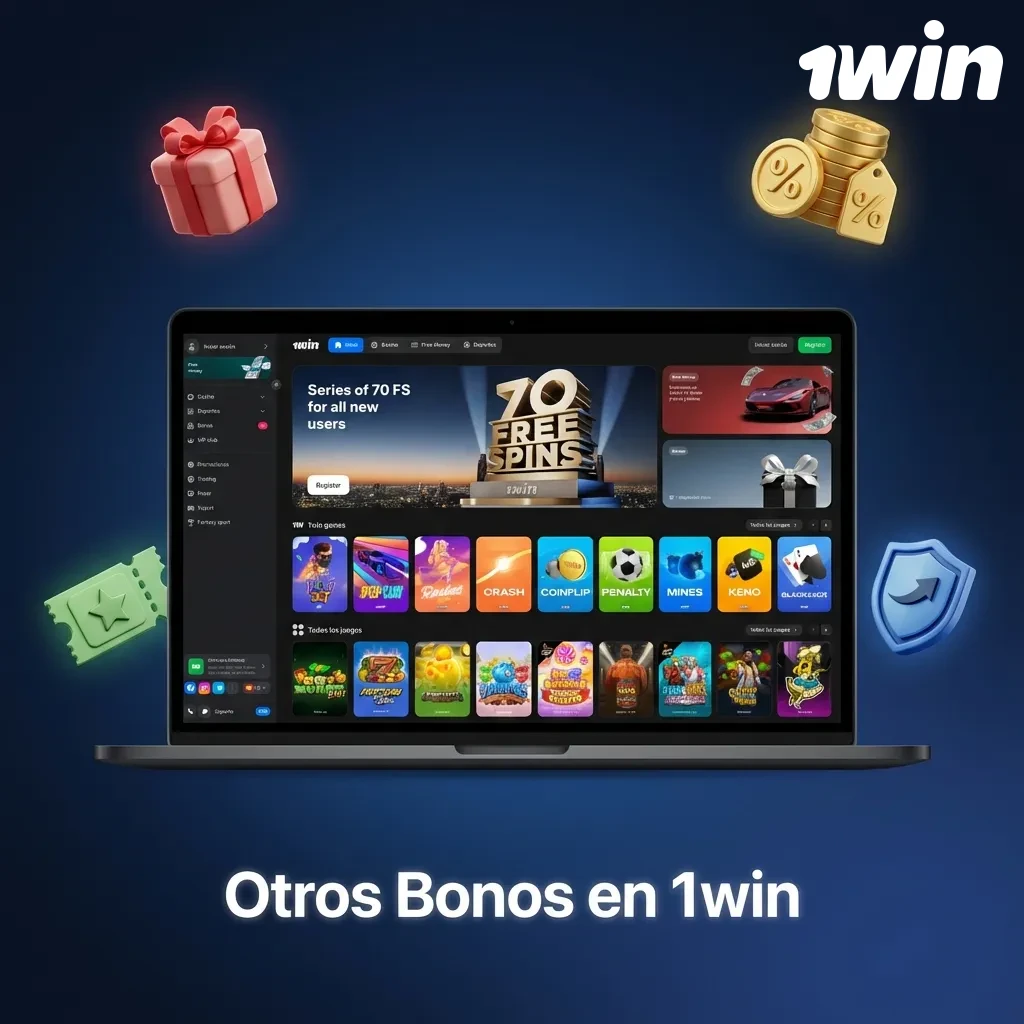 1win promotional bonuses: weekly reload bonus, sports betting cashback, and daily free spins for active players