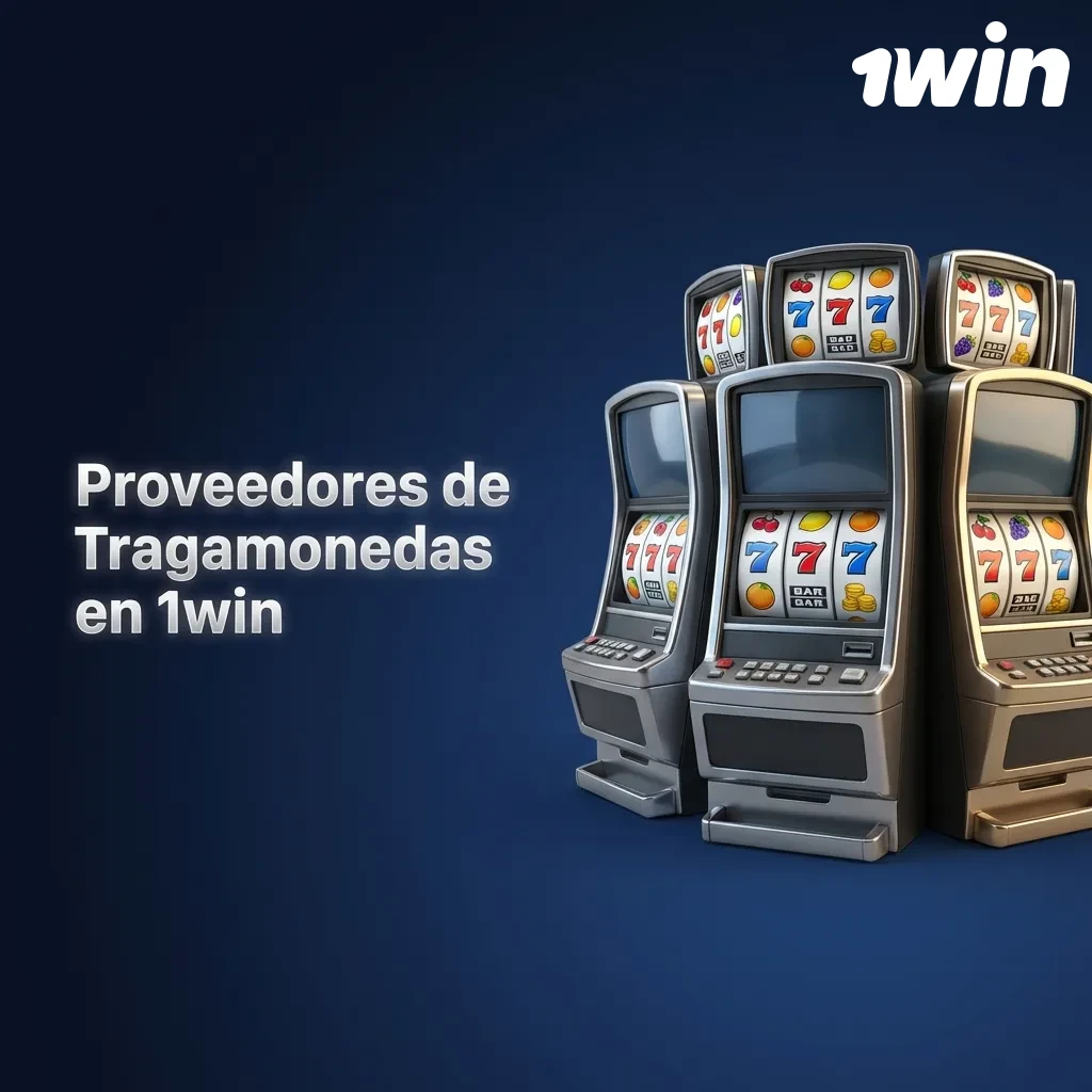 Logos de proveedores de tragamonedas en 1win incluyendo Pragmatic Play, NetEnt, Play'n GO y Microgaming
