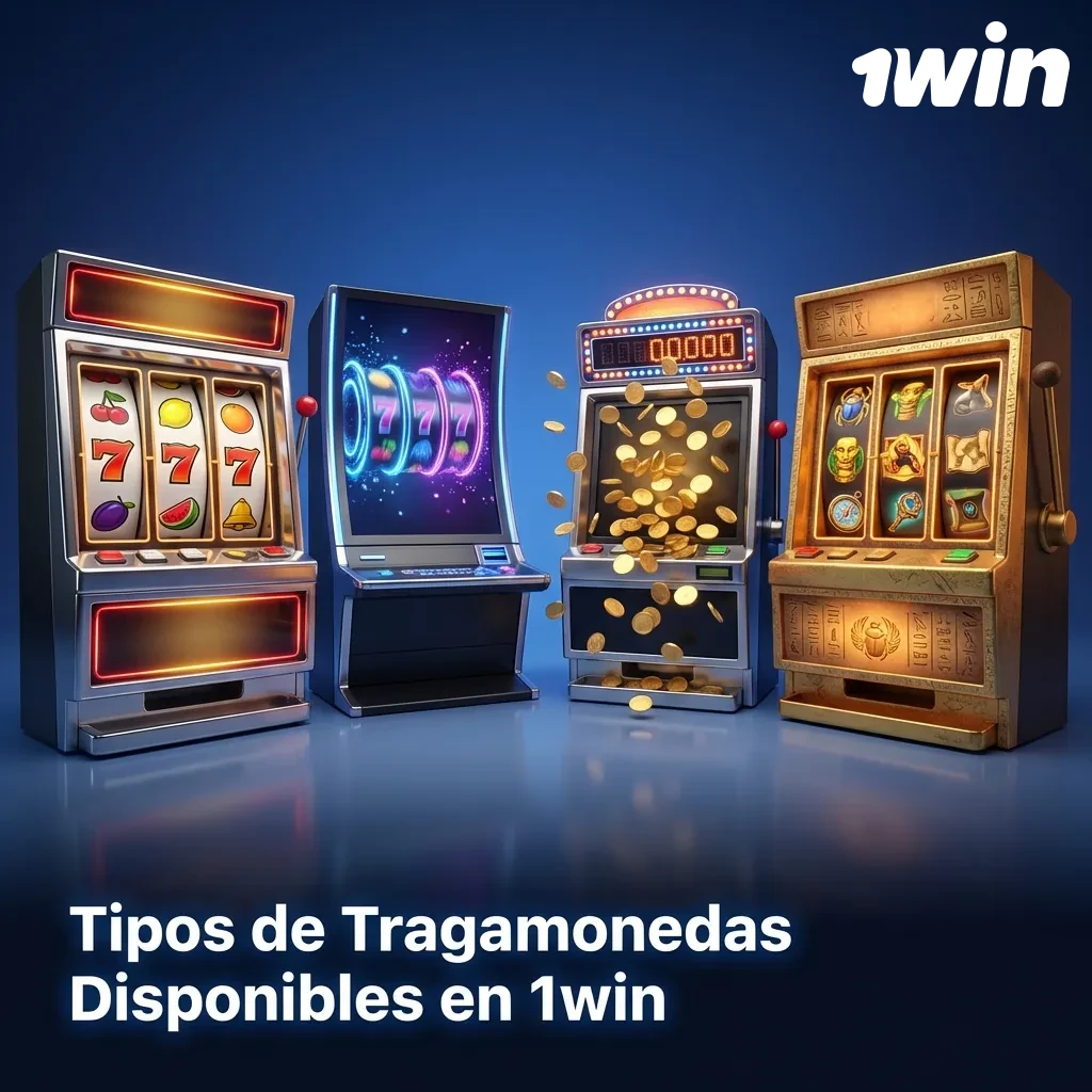 Colorful grid of slot machine categories including classic, video, Megaways, and jackpot games on 1win platform